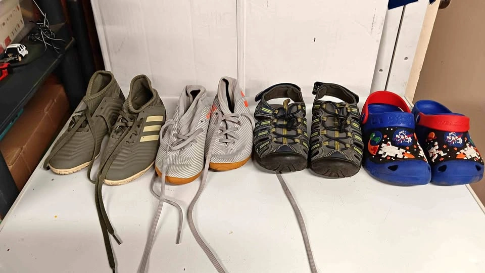 Boys Shoe Bundle - Adidas, Skechers Clogs, and Sandals Size 1