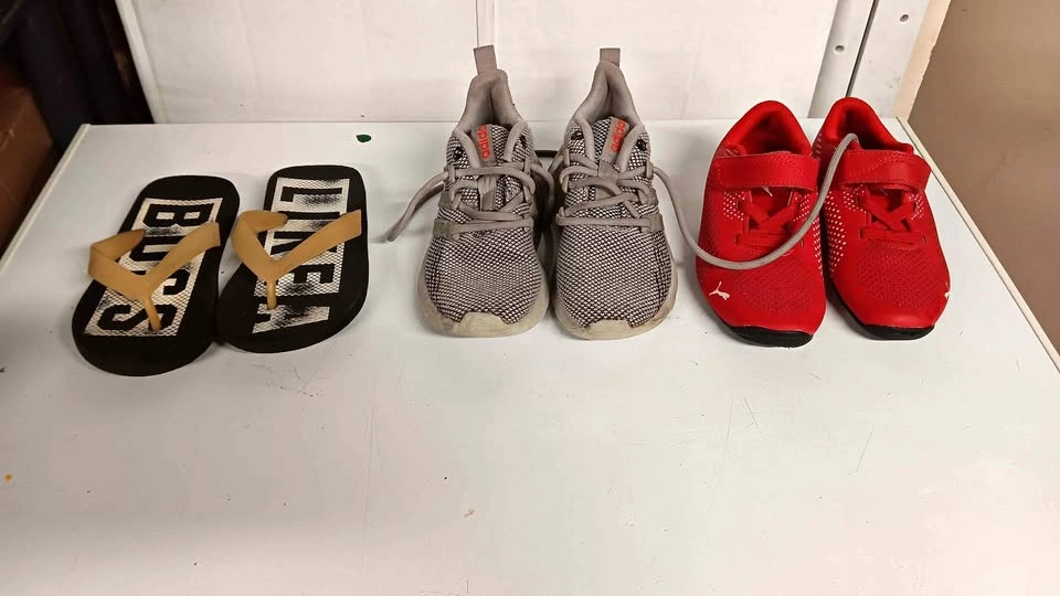 Kids' Adidas, Puma Sneakers and Linea Flip Flops Size 11