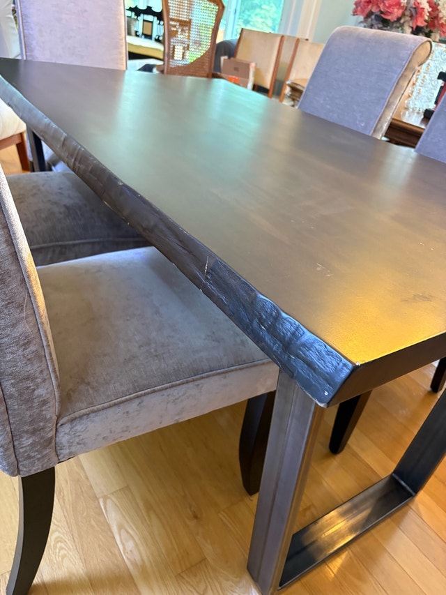 Live edge Dining Table and 6 Chairs Set 60/35” - photo 5
