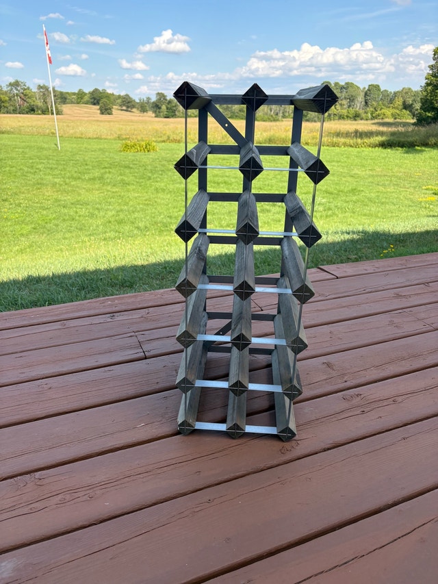 Wooden and metal Wine Rack