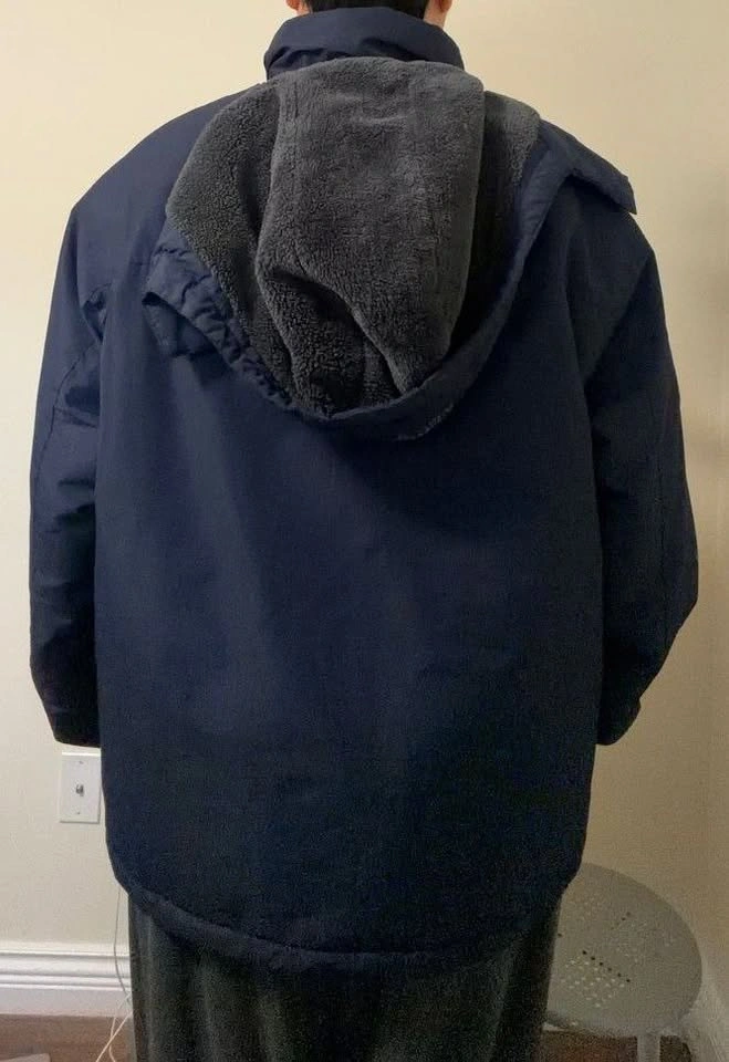 Men's Navy Blue Insulated Winter Parka (Size L) - photo 2