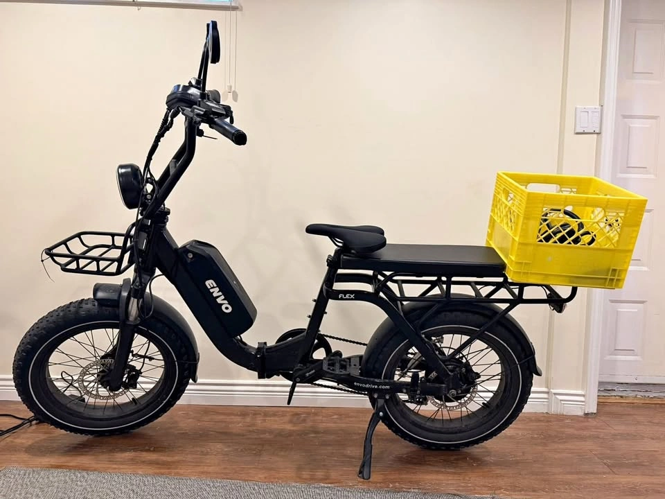 ENVO Flex Overland Fat-Tire Cargo E-Bike – Folds, w/ Crate, Bask