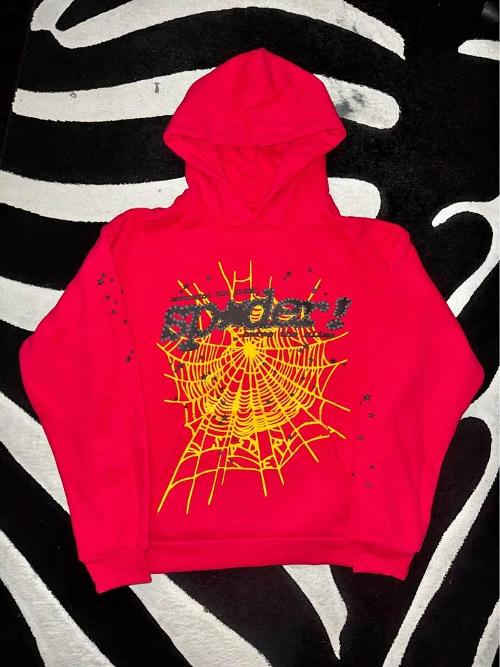 Sp5der P*nk V2 Hoodie Red Size Large