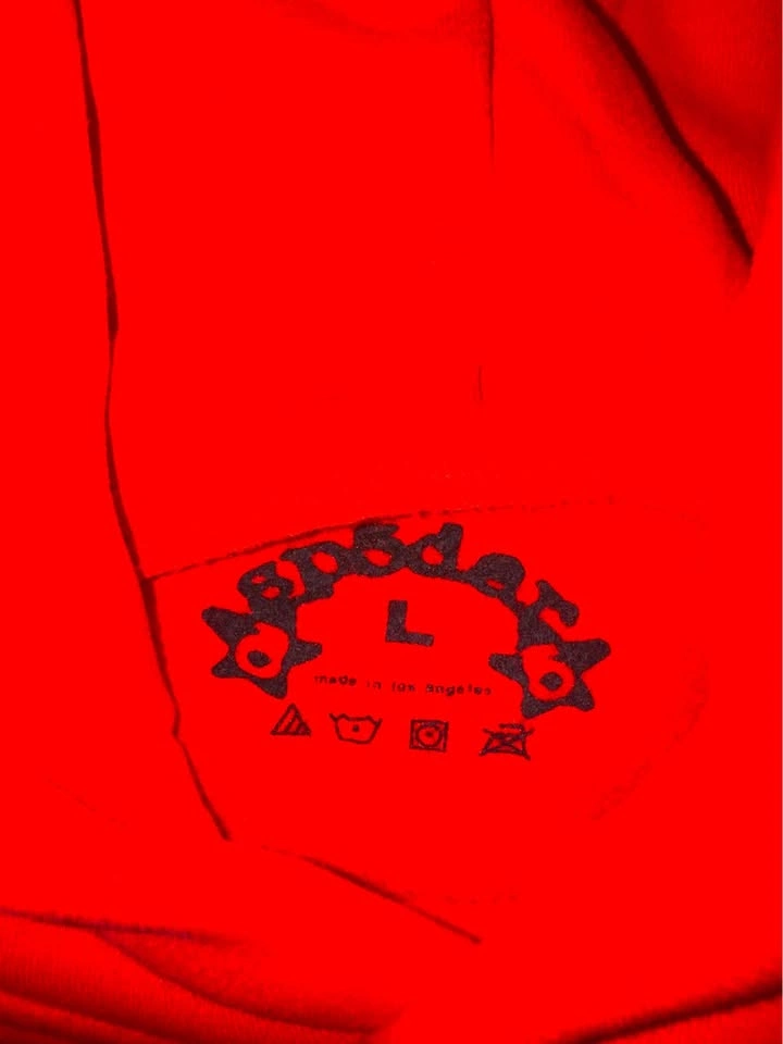 Sp5der P*nk V2 Hoodie Red Size Large - photo 3
