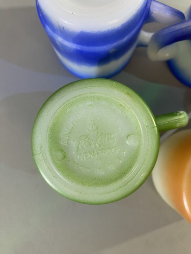 Vintage Fire King Anchor Hocking Ribbed Stacking Mugs - Set of 5 - photo 3