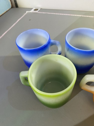 Vintage Fire King Anchor Hocking Ribbed Stacking Mugs - Set of 5 - photo 4