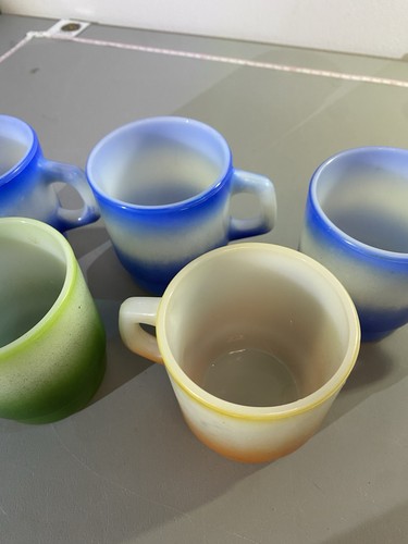 Vintage Fire King Anchor Hocking Ribbed Stacking Mugs - Set of 5 - photo 5