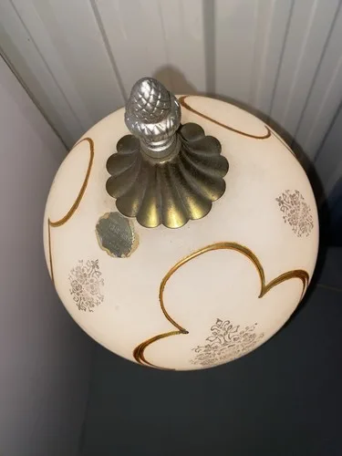 Table Lamp, MCM, Brass Cherub, Frosted Glass, Vintage, Germany - photo 3
