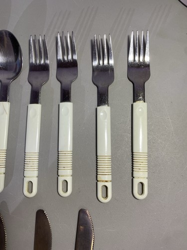 Vintage Northland Stainless cutlery set cream plastic handles Ja - photo 5