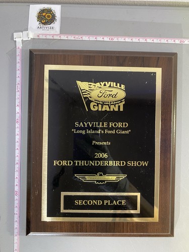 2006 Sayville Long Island Ford Thunderbird Show Award Plate - photo 2