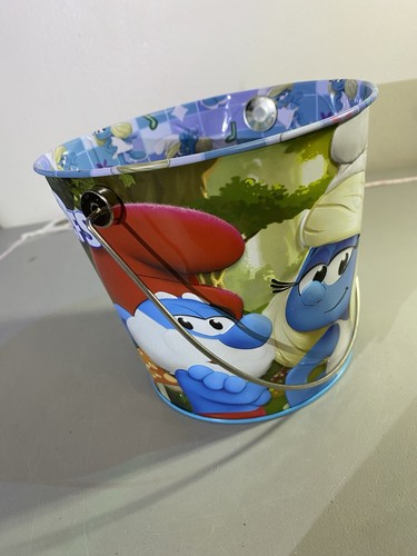 Smurfs Movie 2025 Exclusive Smurfs Popcorn Bucket Tin w Handle N