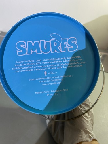 Smurfs Movie 2025 Exclusive Smurfs Popcorn Bucket Tin w Handle N - photo 3