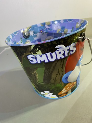 Smurfs Movie 2025 Exclusive Smurfs Popcorn Bucket Tin w Handle N - photo 4