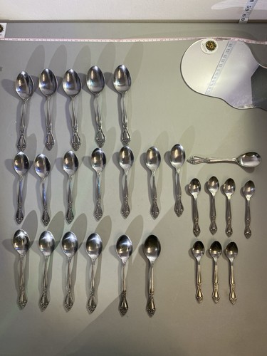 Vtg 26pcs Imperial International Stainless Korea Rose Flatware