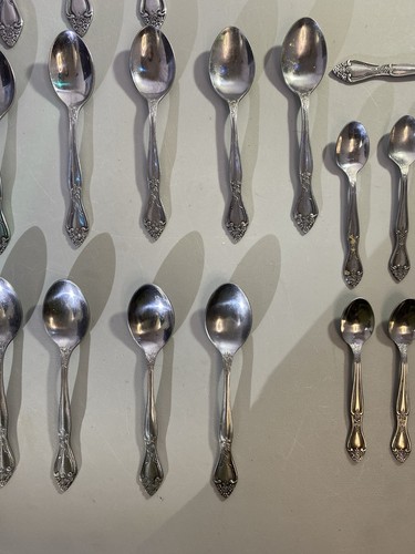 Vtg 26pcs Imperial International Stainless Korea Rose Flatware - photo 5
