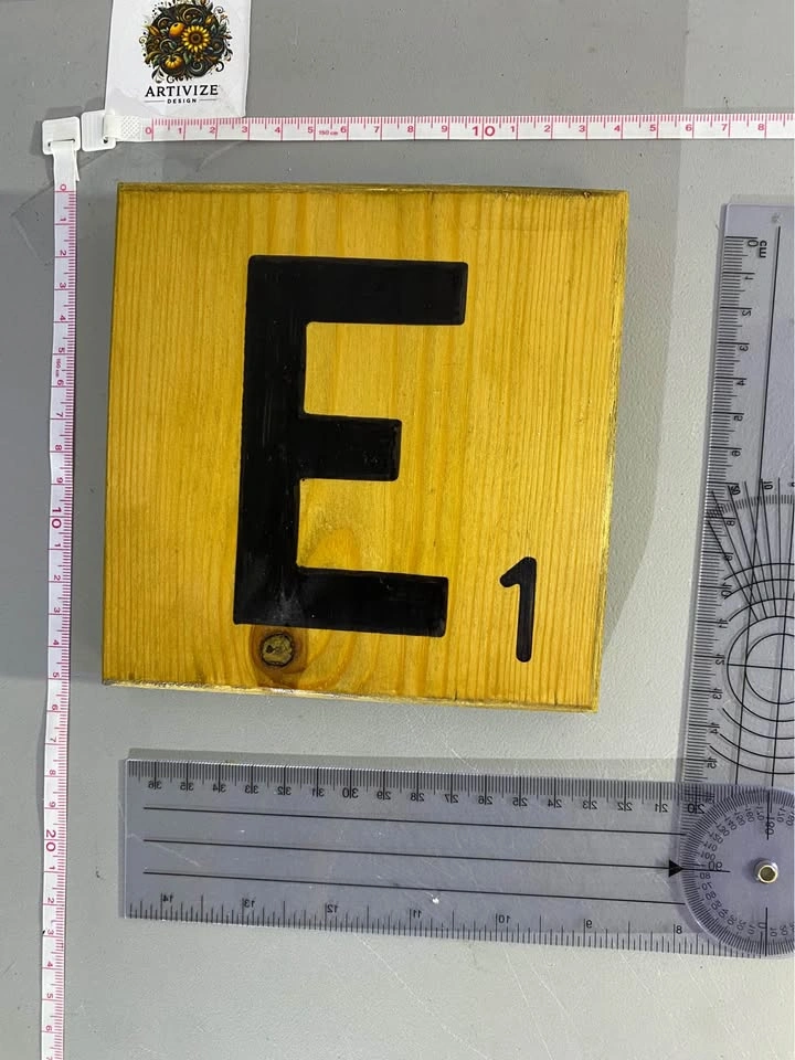 Large Wooden Scrabble Tile Wall Decor - Letter E 1 - photo 5