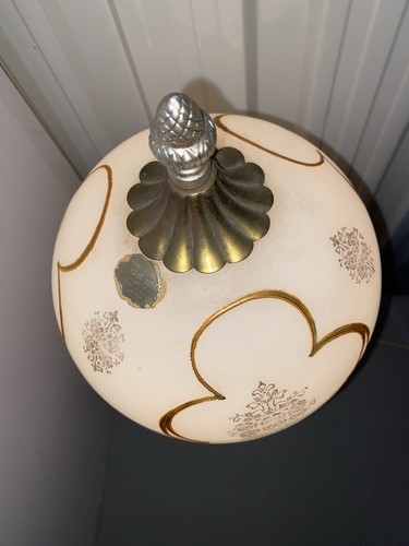 Table Lamp, MCM, Brass Cherub, Frosted Glass, Vintage, Germany - photo 3