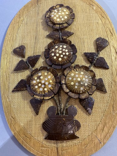 Vintage Hand Carved Wood Flowers Wall Decor Art - photo 5