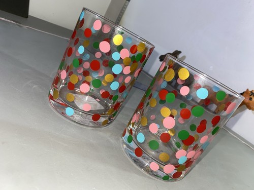 Kate Spade It's Raining Confetti Double Old Fashioned Glasses