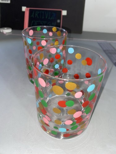 Kate Spade It's Raining Confetti Double Old Fashioned Glasses - photo 2