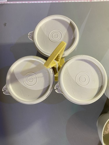 Vintage Tupperware Condiment Caddy Harvest Gold & Almond - photo 4