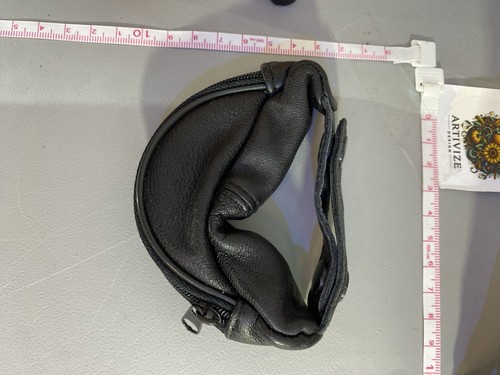 Black Pebbled Wrist Faux Leather Snap Coin Pouch