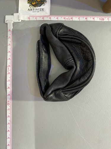 Black Pebbled Wrist Faux Leather Snap Coin Pouch - photo 3