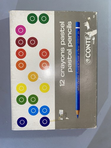 Box Set of 12 Vintage Conte Crayons Pastels No 112 Made In Franc