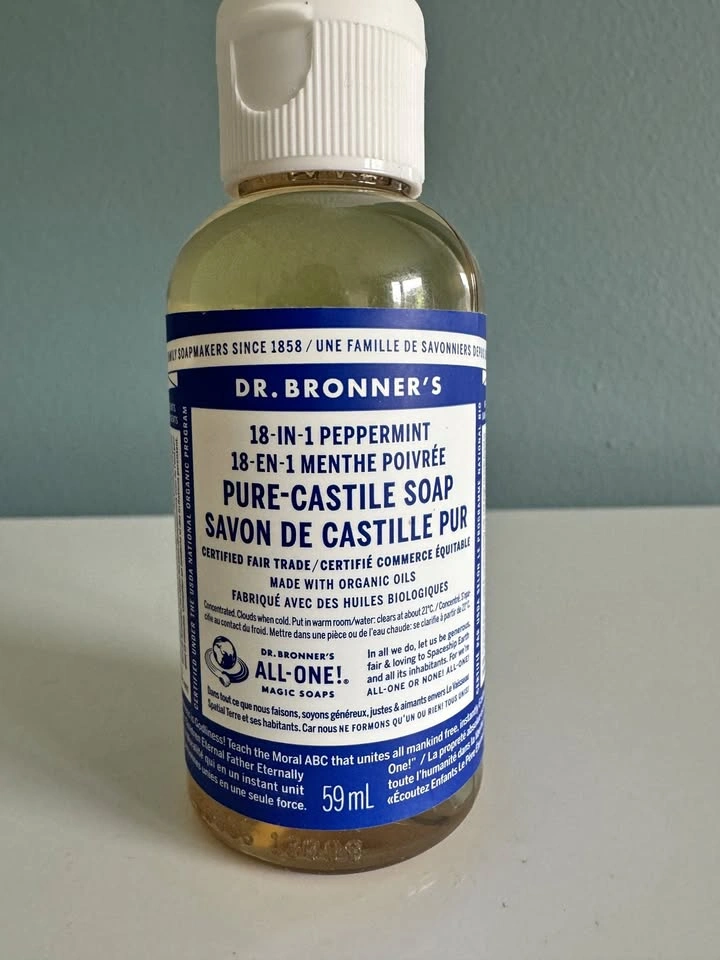 Dr. Bronner's Peppermint Castile Soap 59ml Travel Size - Brand N