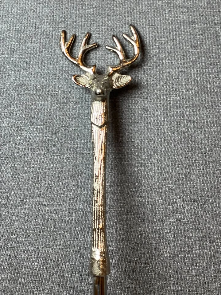Silver Stag Head Salad Serving Fork – Rustic Deer / Lodge Decor - photo 3