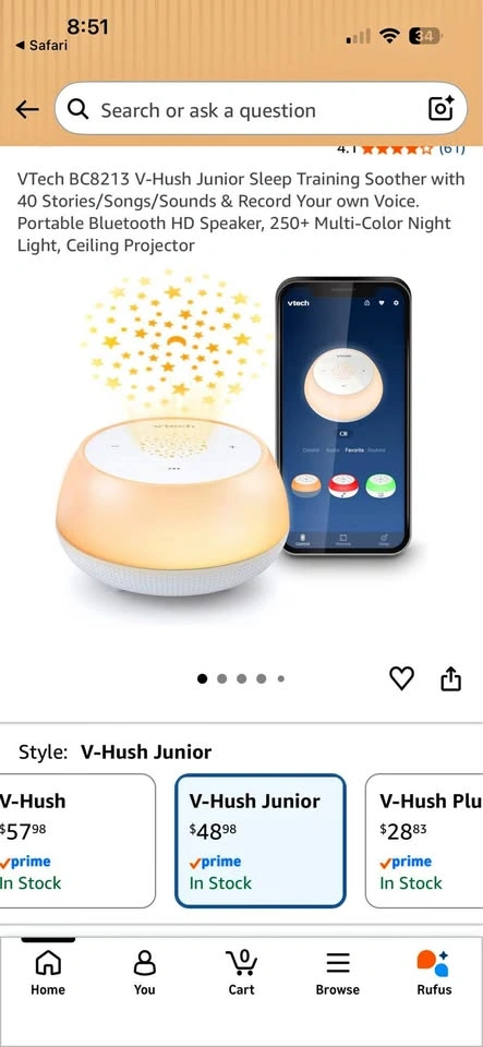 Brand new VTech V-Hush Junior Sleep Training Soother Speaker