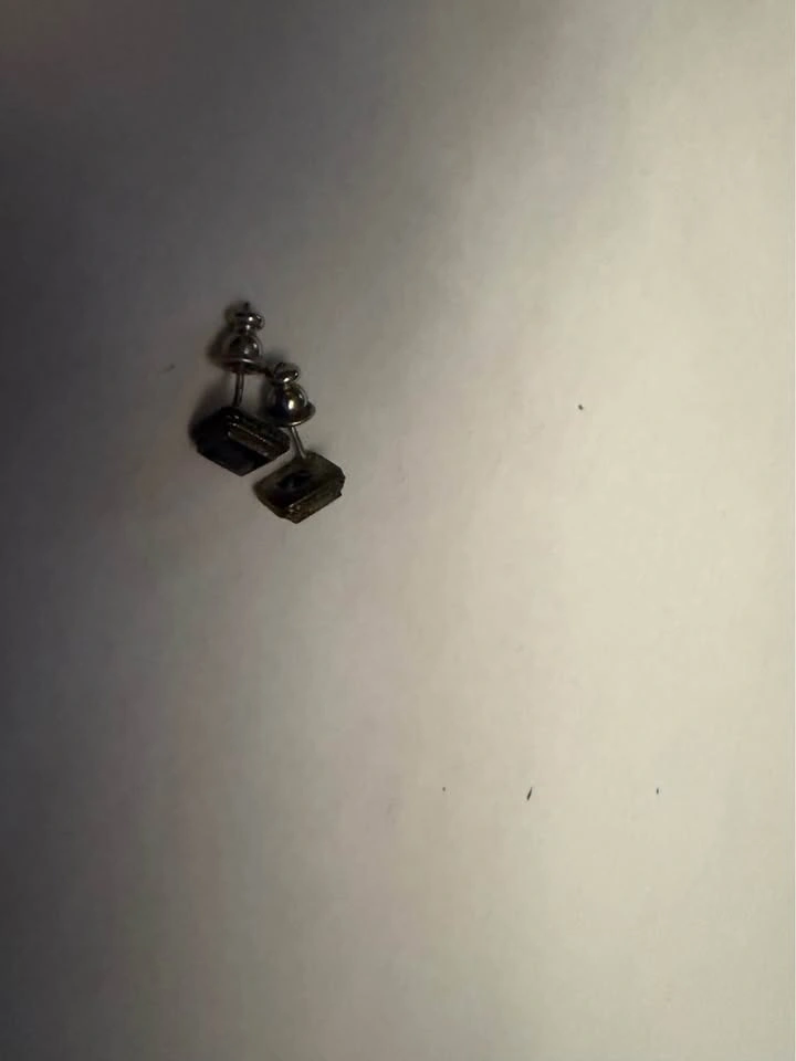 Square Blue Stone Stud Earrings - photo 3