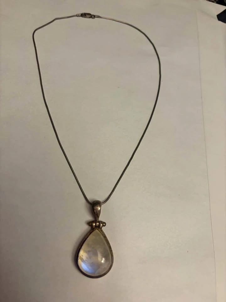 Sterling Silver Moonstone Pendant Necklace