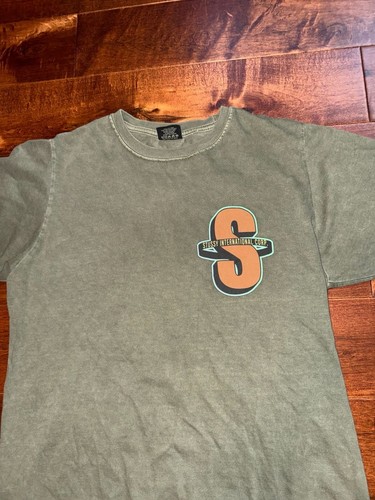 Stussy International Corp S Logo Vintage Wash Green T-Shirt - photo 2