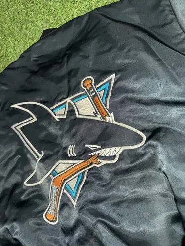 Vintage 80s San Jose Sharks Jacket Size L NHL - photo 4