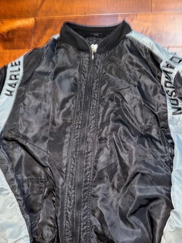 Harley-Davidson Black and Grey Nylon Bomber Jacket - photo 2