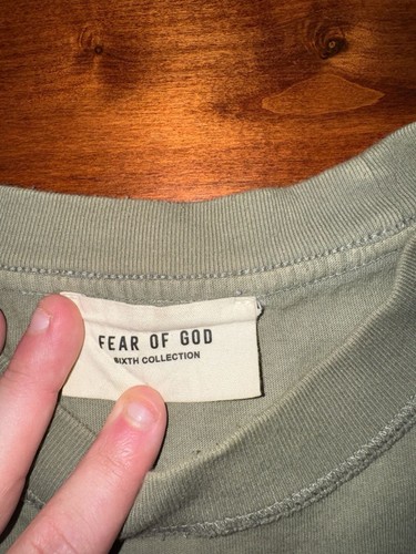Fear of God Sixth Collection FG Logo Olive Green T-Shirt - photo 3