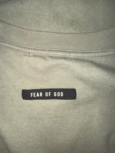 Fear of God Sixth Collection FG Logo Olive Green T-Shirt - photo 4