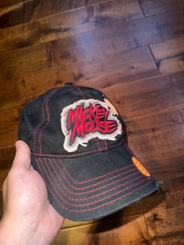 Disney Parks Youth Mickey Mouse Distressed Black Baseball Cap