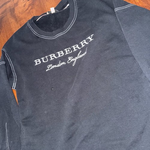 Burberry London England Contrast Stitch Logo Sweatshirt Black - photo 2