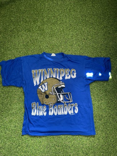 Vintage Winnipeg Blue Bombers T Shirt Size L CFL