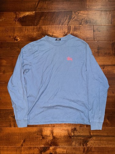 Stussy Basic Stussy Long Sleeve Tee Blue Medium