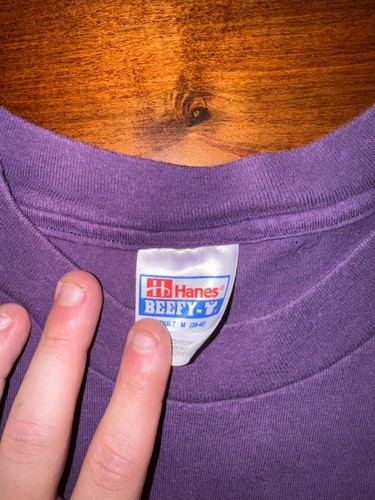 Vintage Hanes Beefy-T Loon Mountain Skiing Purple T-Shirt - photo 3
