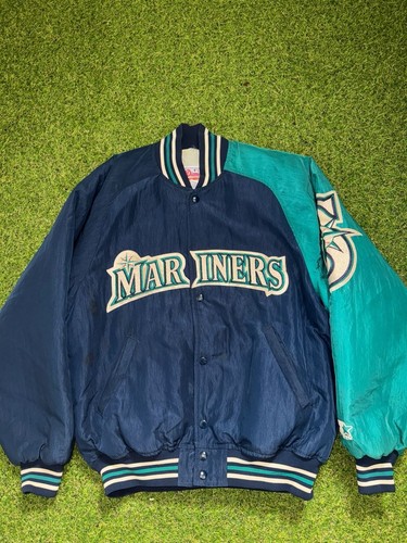 Vintage 90s Seattle Mariners Starter Satin Bomber Jacket Size M