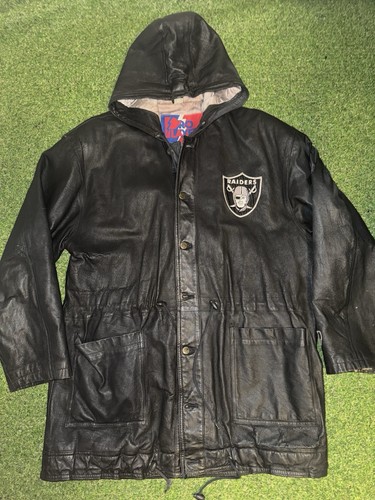 Vintage Oakland Raiders Pro Player Leather Jacket Size L NFL