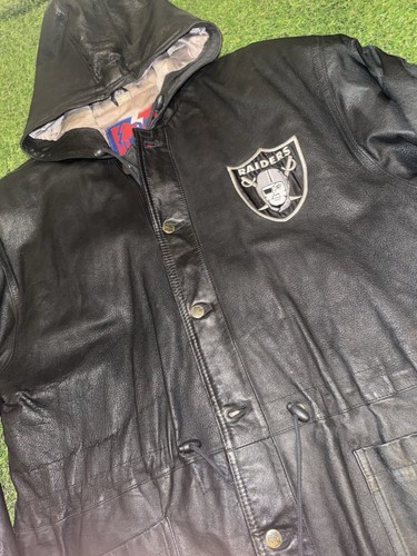 Vintage Oakland Raiders Pro Player Leather Jacket Size L NFL - photo 2