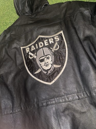 Vintage Oakland Raiders Pro Player Leather Jacket Size L NFL - photo 4