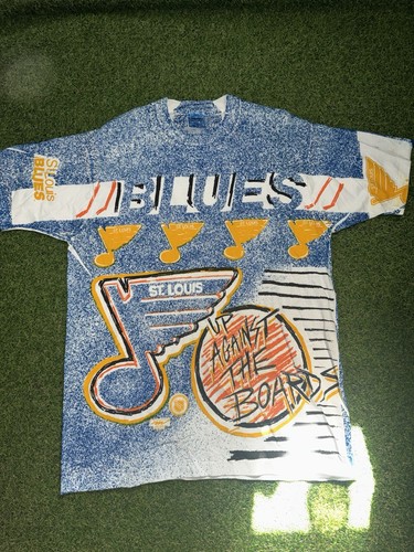 Vintage St Louis Blues 1991 AOP T Shirt Size XL NHL