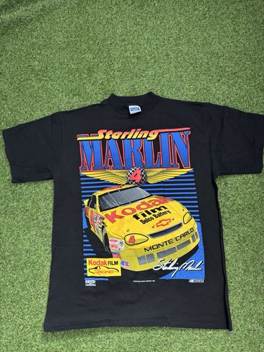 Vintage 1996 Sterling Marlin Racing T-Shirt Size L NASCAR