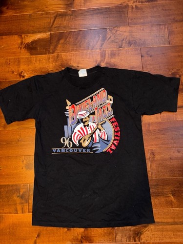 Vintage 1996 Vancouver Dixieland Jazz Festival Black T-Shirt Lar